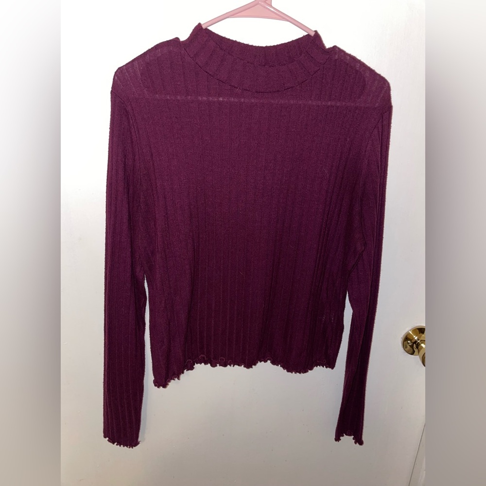 Purple Cropped Turtleneck